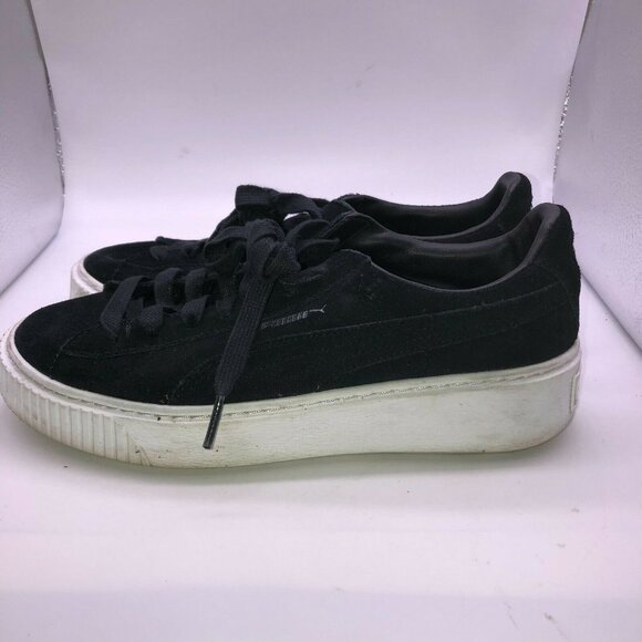 Puma Womens US 8 EU 38.5 Black Suede Platform Sneakers - Picture 4 of 9